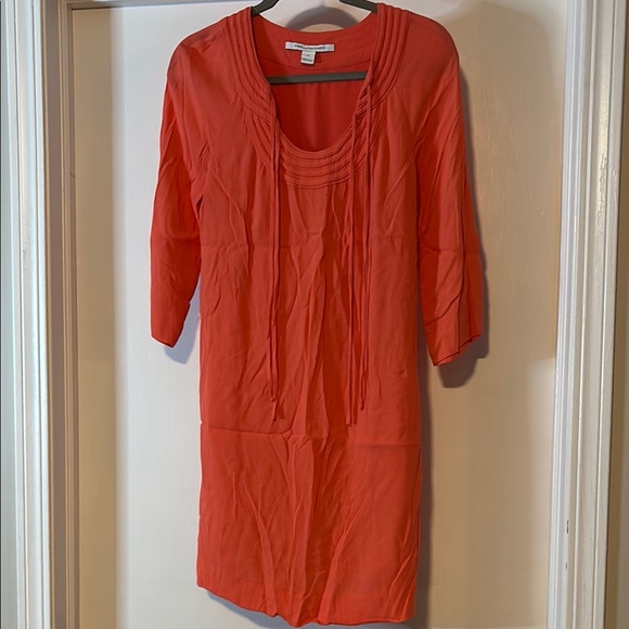 Diane Von Furstenberg  Midi Dress in Salmon - Picture 1 of 8